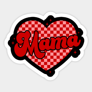 Retro Groovy Mama is My Valentine Cute Heart Boys Girls Kids Sticker
